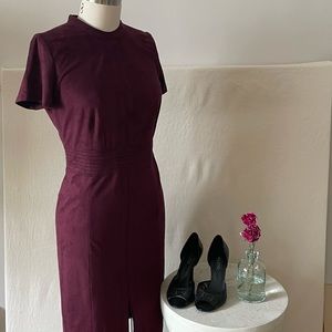 Faux soft suede Burgundy dress.